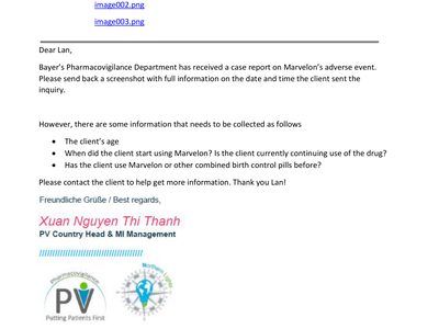 Translation work — Bayer AdverseEffectReport