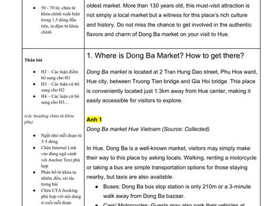 Translation work — Dong Ba Market – Travel Content