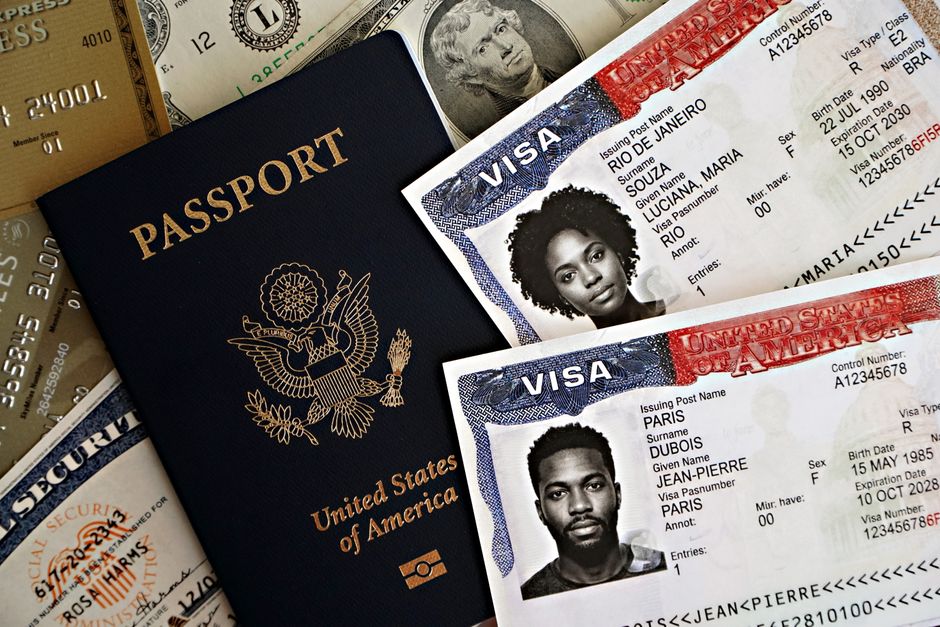 Passeport américain et documents d'immigration
