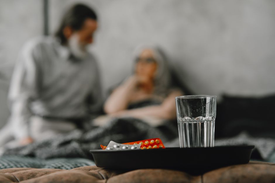 Elderly person reviewing medications, representing semaglutide aging research