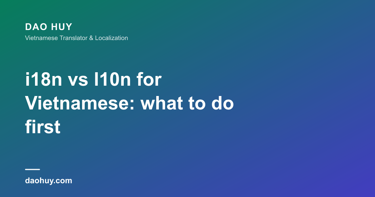 i18n et l10n pour le vietnamien : par où commencer