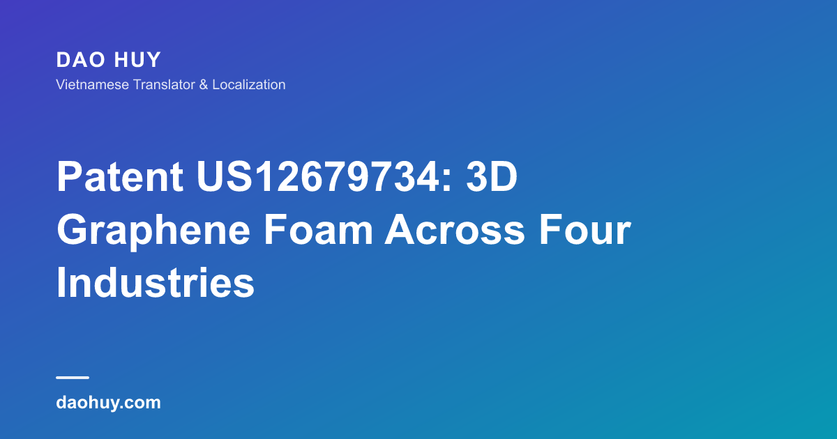 Brevet US12679734 : La Mousse de Graphène 3D Couvre Quatre Secteurs Clés