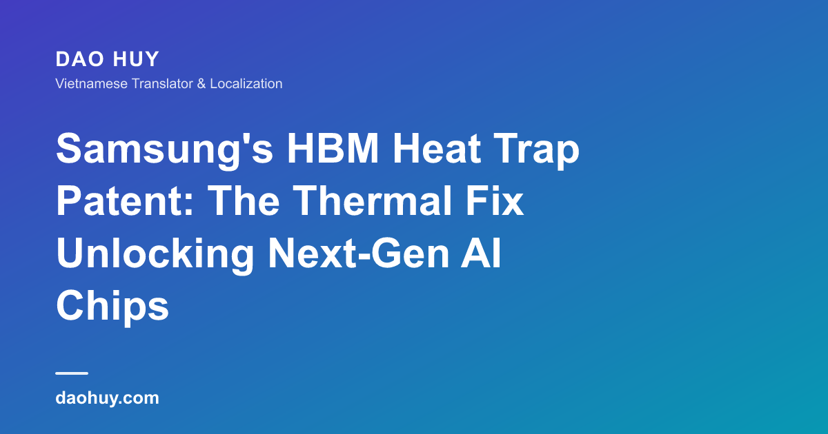 Samsung's HBM Heat Trap Patent: The Thermal Fix Unlocking Next-Gen AI Chips