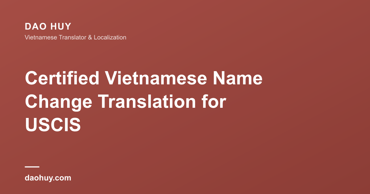 Traduction certifiée décision changement de nom vietnamien
