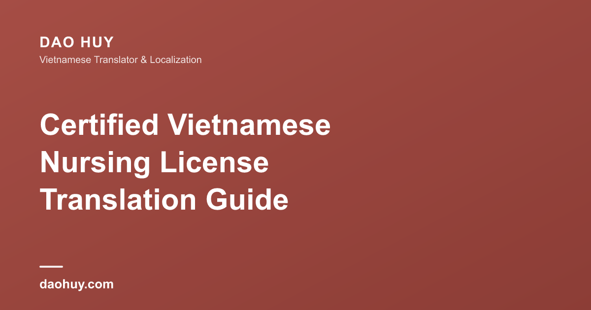Traduction certifiée du permis infirmier vietnamien